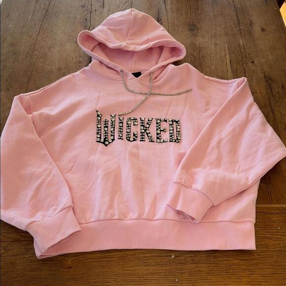 Forever 21 Tops - Wicked Pink Bling hoodie size medium